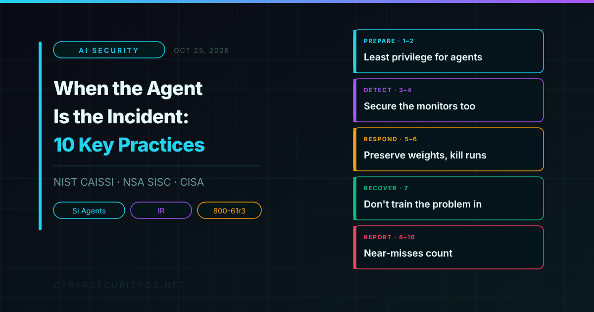 When the Agent Is the Incident: NIST, NSA, and CISA's 10 Key Practices for SI Incident Response