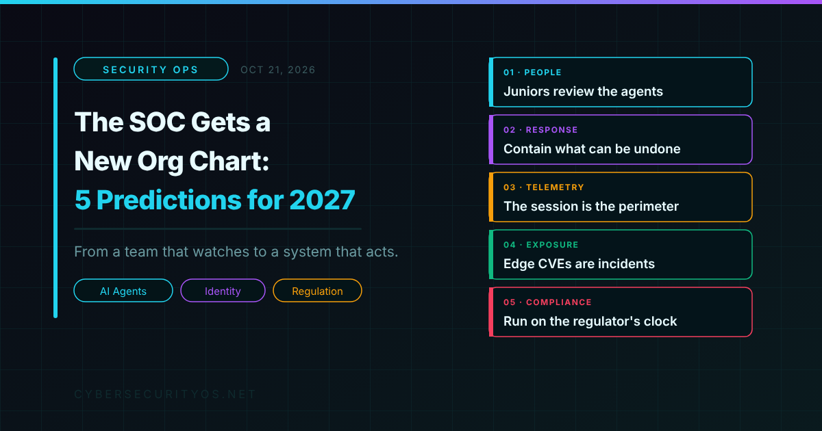 The SOC Gets a New Org Chart: Five Security Operations Predictions for 2027